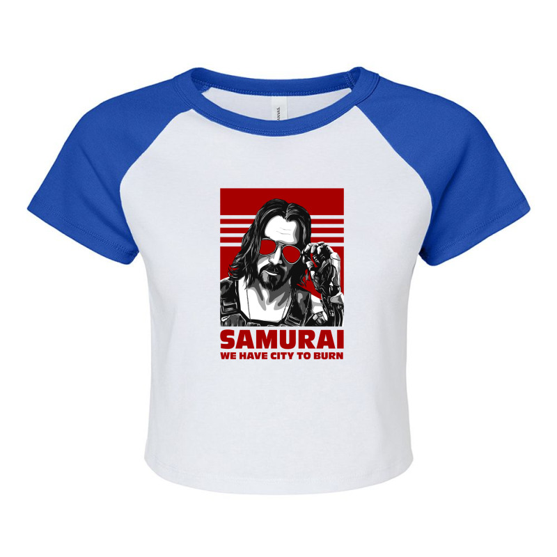 Samurai - Cyberpunk Raglan Crop Top by MargaretDaniels | Artistshot