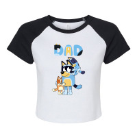 Dad Playing Son And Daughter Raglan Crop Top | Artistshot