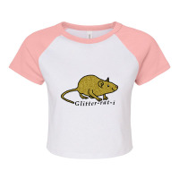 Funny Gold Rat  And Text Glitterati Raglan Crop Top | Artistshot