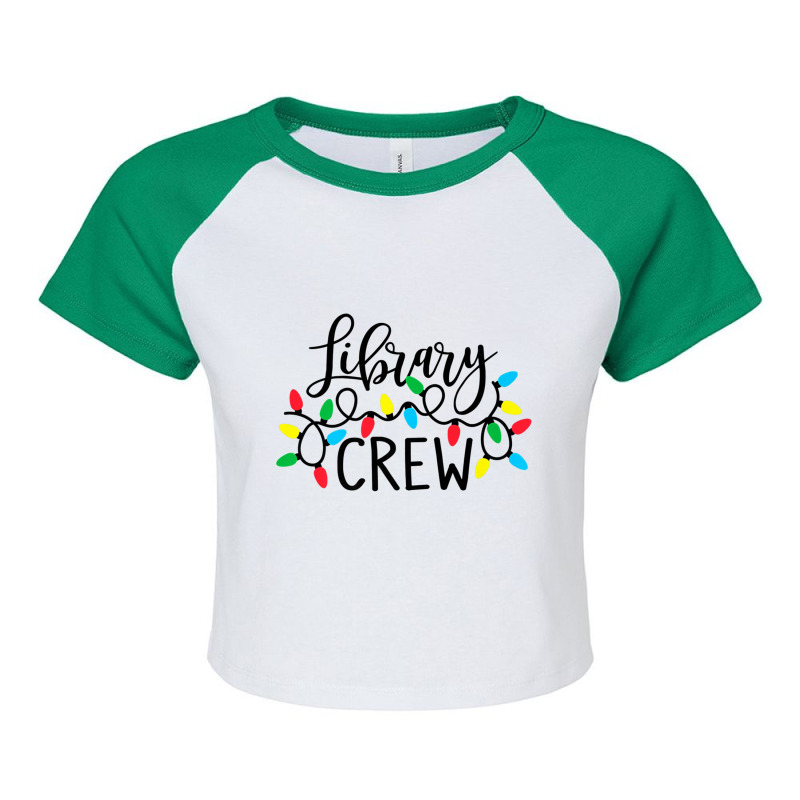 Christmas Lights Library Crew Family Christmas Holiday Xmas Premium T Raglan Crop Top by cm-arts | Artistshot