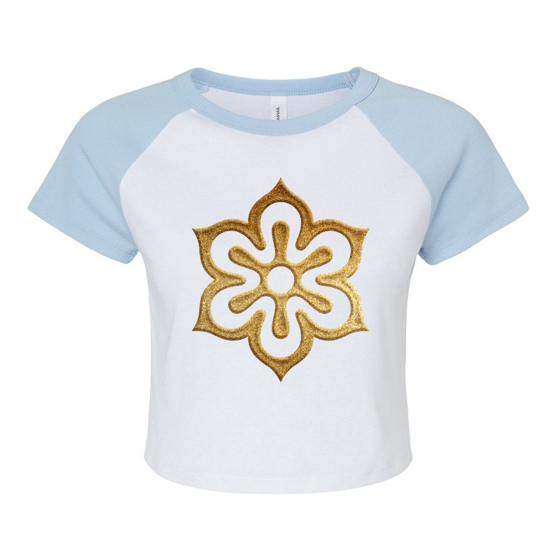 Kyoto Prefecture Symbol In Gold Faux Raglan Crop Top by femalesbaubles | Artistshot