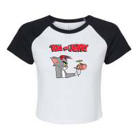 Tom And Jerry Devil And Angel Humor Poster Raglan Crop Top | Artistshot