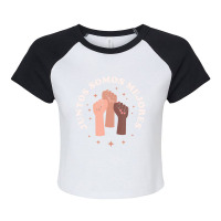 Juntos Somos Mejores Bilingual Spanish Teacher Melanin Raglan Crop Top | Artistshot