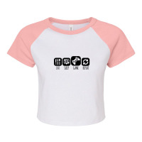 Eat Sleep Game Gamer Mantra Raglan Crop Top | Artistshot