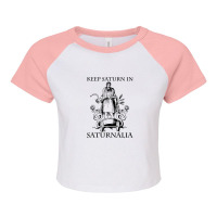 Saturn In Saturnalia Raglan Crop Top | Artistshot