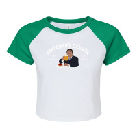 Antonio Conte He Eats Spaghetti He Drink Moretti Essential Raglan Crop Top | Artistshot