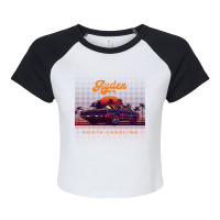 Ayden North Carolina Retro Vintage 80s 90s Muscle Cars Retrowave Aesth Raglan Crop Top | Artistshot