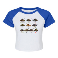 Top Ten Best Ww2 Tanks M4 Sherman Panzer Iv Tiger Ii T 34 T Shirt Raglan Crop Top | Artistshot