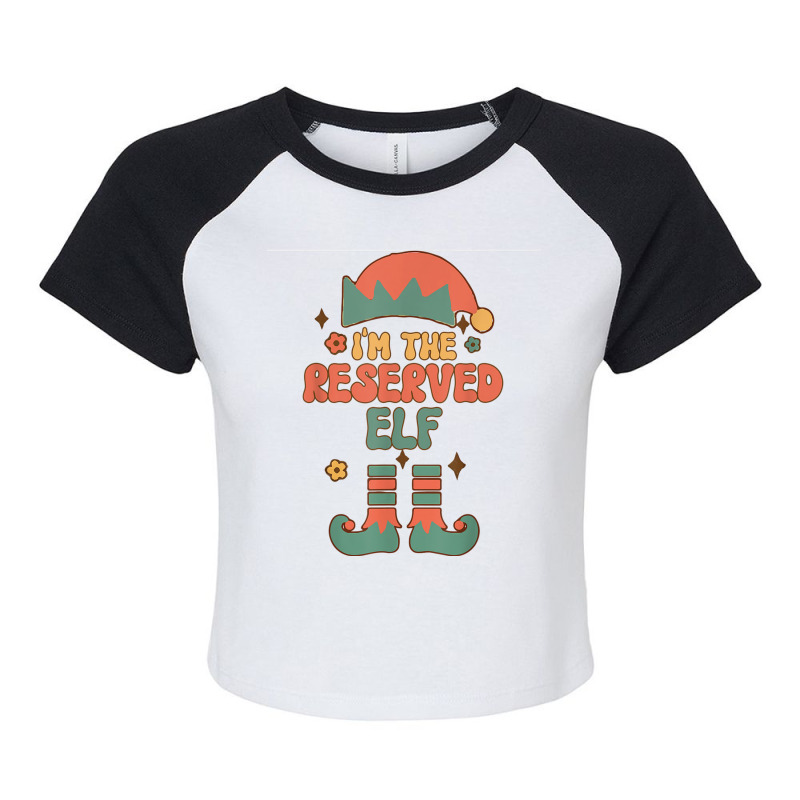 I'm The Reserved Elf Matching Team Squad Groovy Text Raglan Crop Top by Outpost | Artistshot