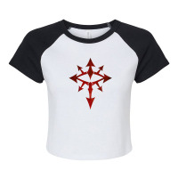 The Eye Of Chaos Raglan Crop Top | Artistshot