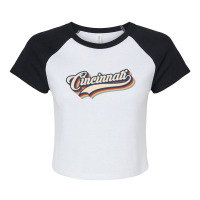 I Love Cincinnati City Usa Retro Vintage Raglan Crop Top | Artistshot