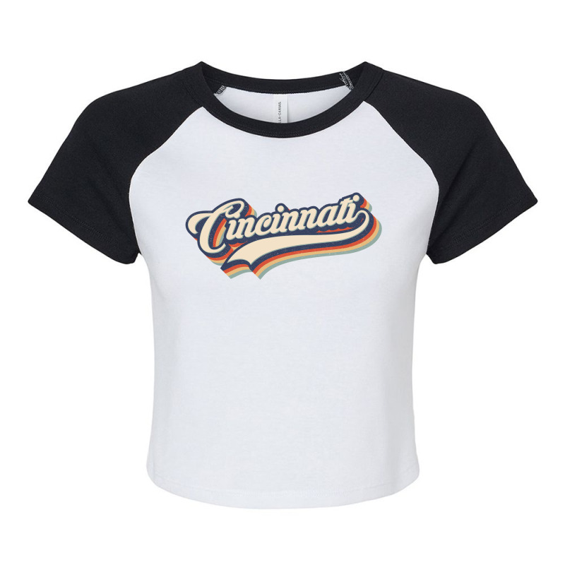 I Love Cincinnati City Usa Retro Vintage Raglan Crop Top by HydraAntBoxing | Artistshot