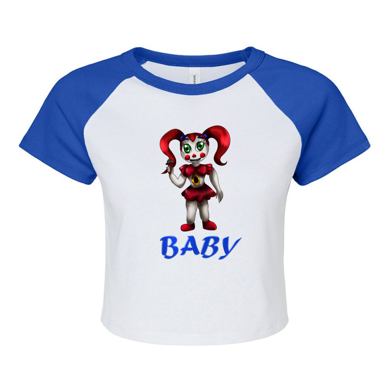 Sister Location Circus Ba Raglan Crop Top by GregoryHaverstock | Artistshot