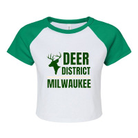 Vintage Milwaukee Fear Deer District Wisconsin Basketball Premium Raglan Crop Top | Artistshot