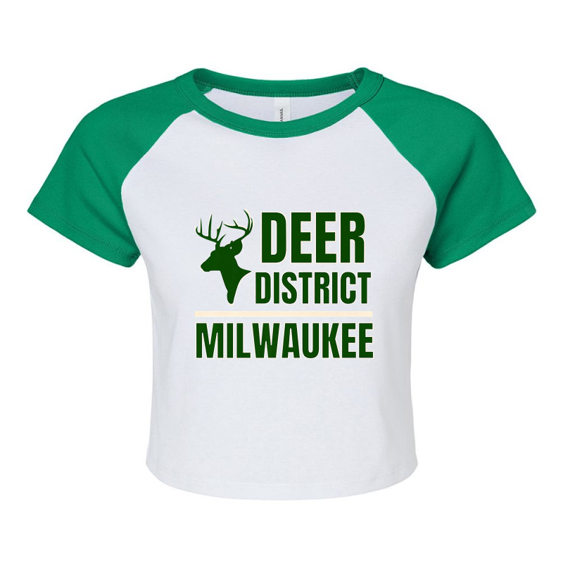 Vintage Milwaukee Fear Deer District Wisconsin Basketball Premium Raglan Crop Top by cm-arts | Artistshot