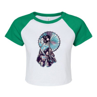 Geisha Watercolor Tokyo Parasol Tank Top Raglan Crop Top | Artistshot