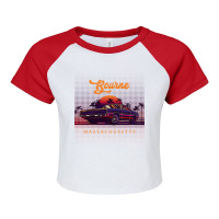 Bourne Massachusetts Retro Vintage 80s 90s Muscle Cars Retrowave Aesth Raglan Crop Top | Artistshot