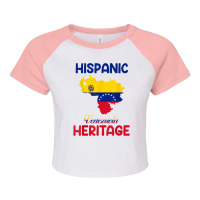 Venezuela Map Venezuela Flag Hispanic Heritage Latin Month T Shirt Raglan Crop Top | Artistshot