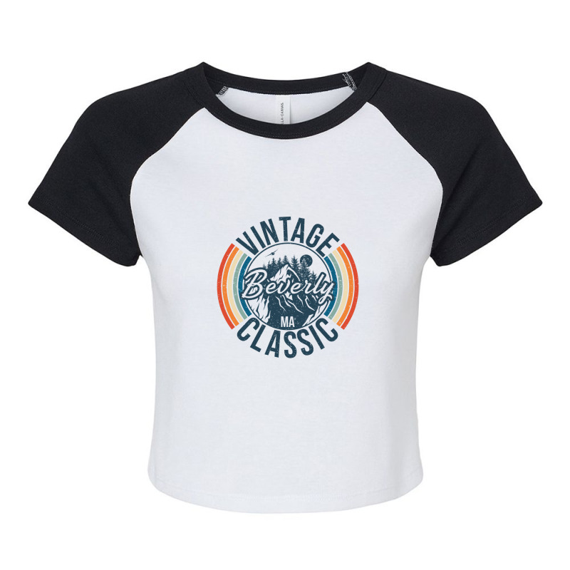 I Love Beverly Massachusetts Retro Vintage Classic Limited Edition Raglan Crop Top by hardrollsjudo | Artistshot