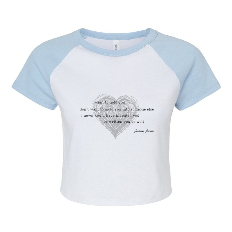 Jackson Brown - Want To Hold You Raglan Crop Top by cm-arts | Artistshot