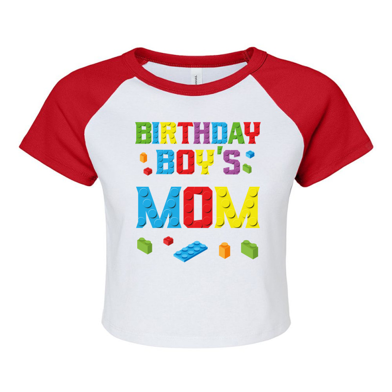 Master Builder Birthday Boy's Mom Building Bricks Blocks Long Sleeve T Raglan Crop Top by vaeriburaeme | Artistshot