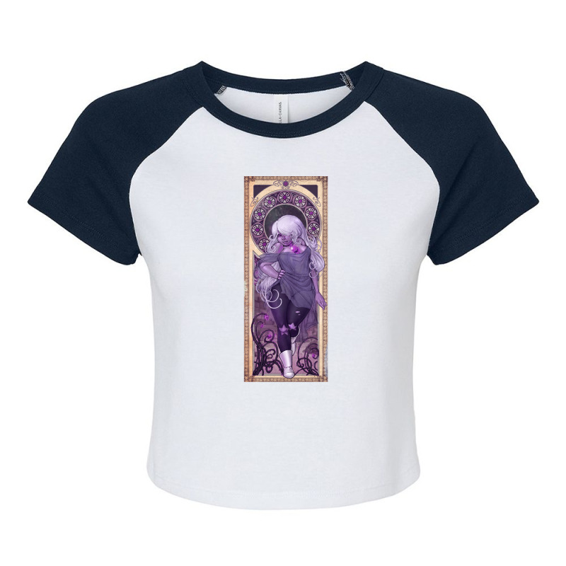 Amethyst Mucha 1 Raglan Crop Top by ErikaCharles | Artistshot