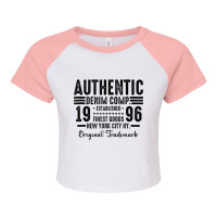 New York City Born In 1996 Authentic Vintage Birthday Tank Top Raglan Crop Top | Artistshot