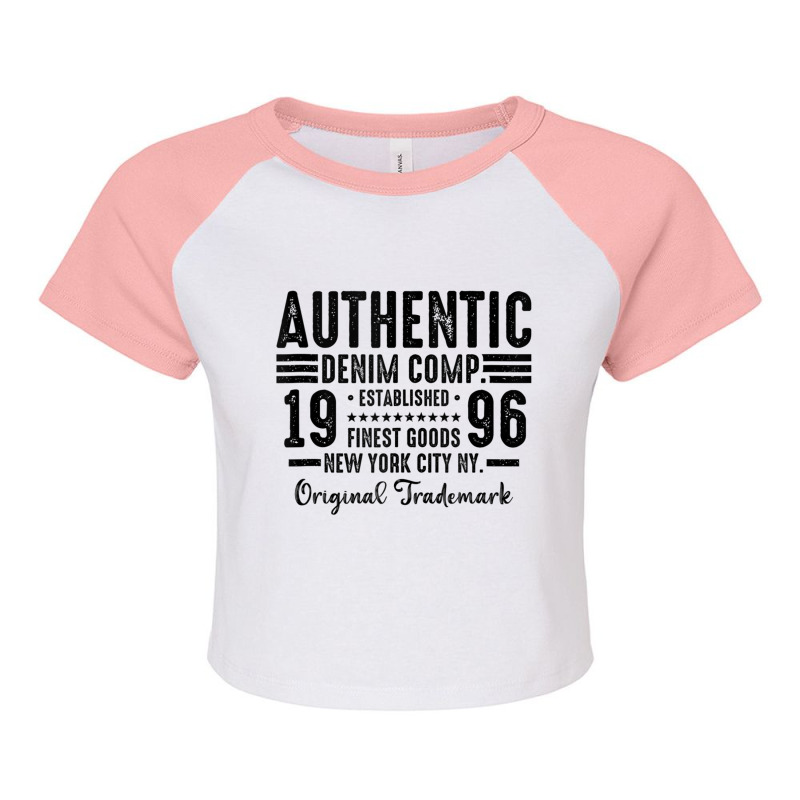 New York City Born In 1996 Authentic Vintage Birthday Tank Top Raglan Crop Top by cm-arts | Artistshot