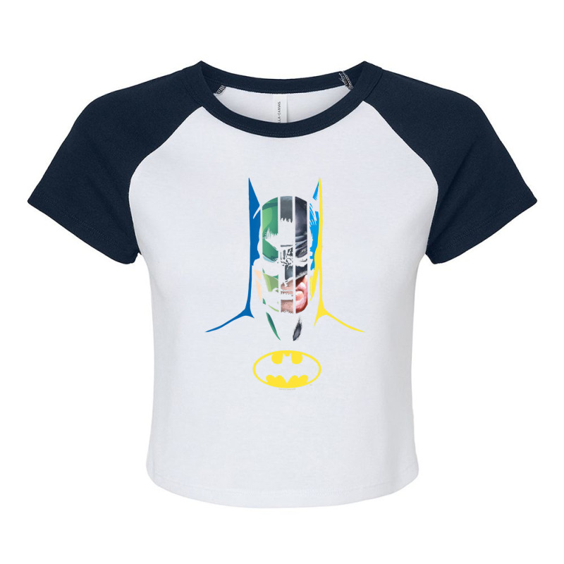 B.at.man 80 Years Many Faces Raglan Crop Top by beargoalcatcow | Artistshot