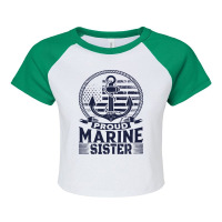 Marine Sister Proud Marine Sister United States Of America Military Raglan Crop Top | Artistshot