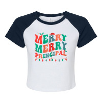 Merry Principal Christmas School Principal Xmas Party Zip Hoodie Raglan Crop Top | Artistshot