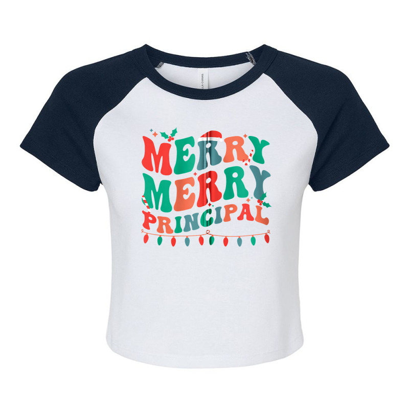 Merry Principal Christmas School Principal Xmas Party Zip Hoodie Raglan Crop Top by xexafurishu | Artistshot