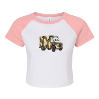 Military Sand Mini Van Cartoon Raglan Crop Top | Artistshot