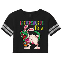 Eastersaurus Rex Dinosaur Easter Ears Easter Eggs Scorecard Crop Tee | Artistshot