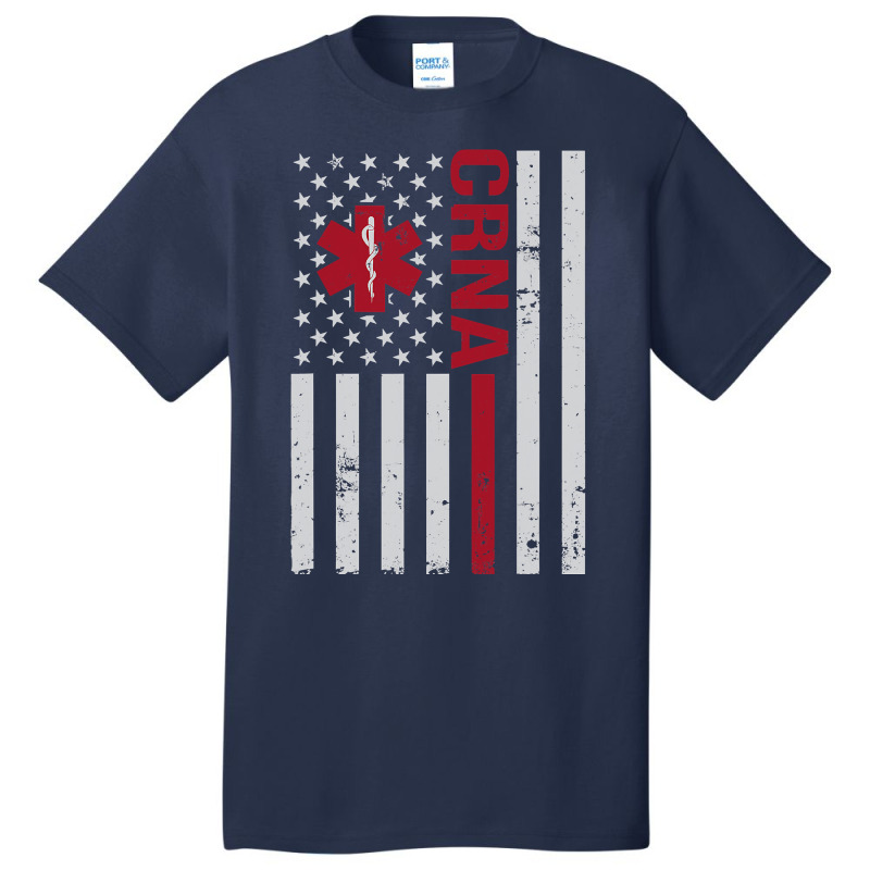 Crna Certified Registered Nurse Anesthetist Usa Flag T Shirt Basic T-shirt | Artistshot