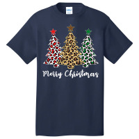 Funny Christmas Tree Leopard Cheetah Print Merry Christmas T Shirt Basic T-shirt | Artistshot