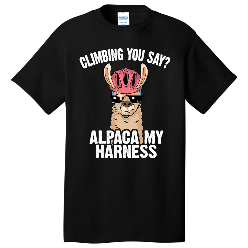 Funny Rock Climbing Llama Cute Harness 34 Basic T-shirt | Artistshot