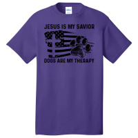 Christian Jesus Is My Savior Dogs Are My Therapy 404 Bibble Jesus Basic T-shirt | Artistshot