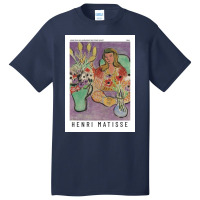 Henri  Jeune Fille Aux Anémones Sur Fond Violet Exhibition Basic T-shirt | Artistshot