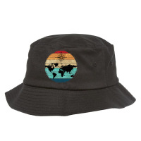 Country Cartography Compass Traveling Retro World  Bucket Hat | Artistshot