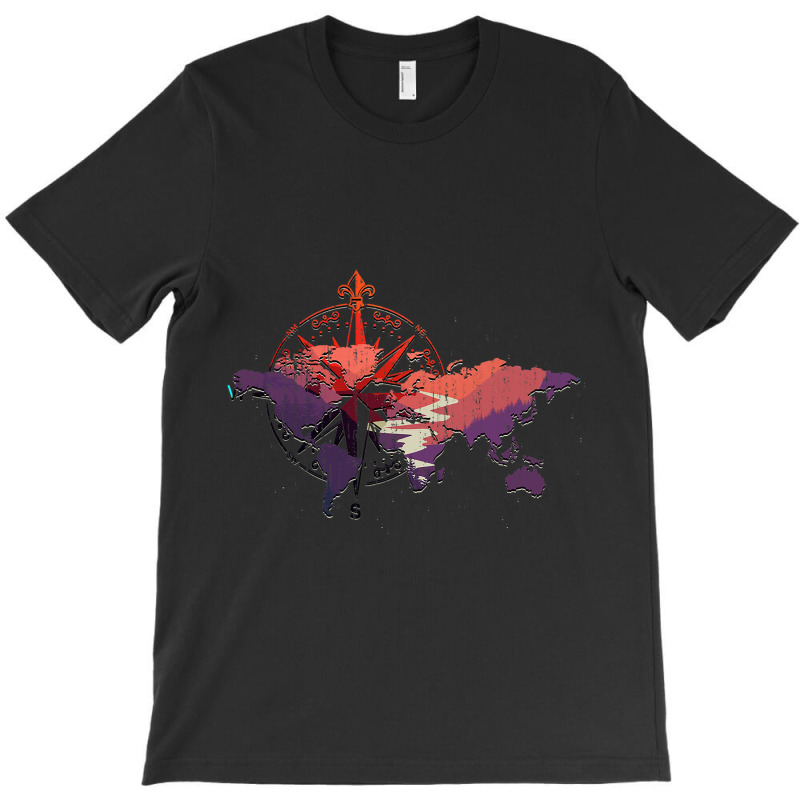 Compass Traveling Traveler Country Globe World Map T-shirt | Artistshot