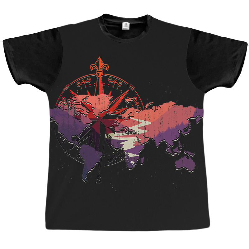 Compass Traveling Traveler Country Globe World Map Graphic T-shirt | Artistshot