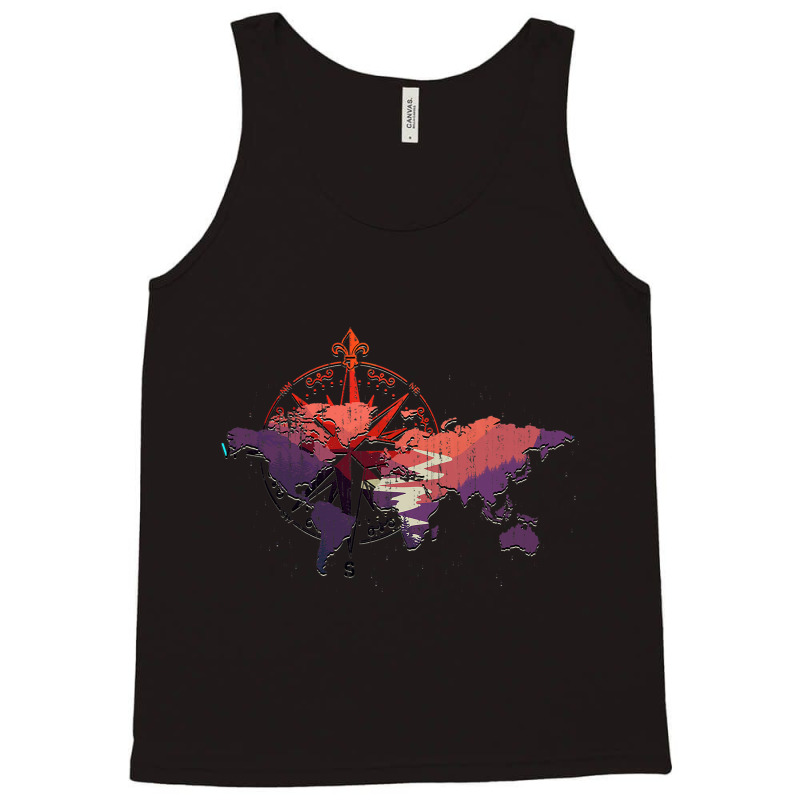 Compass Traveling Traveler Country Globe World Map Tank Top | Artistshot