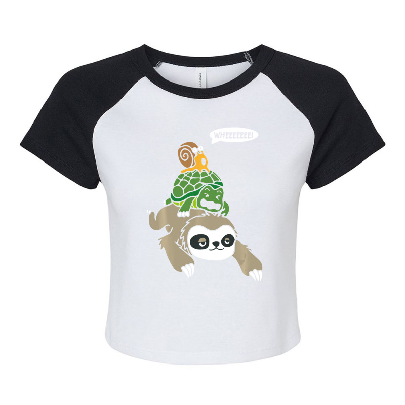 Cool Sloth, Turtle And Snail Running Team Raglan Crop Top by behindcedar22 | Artistshot