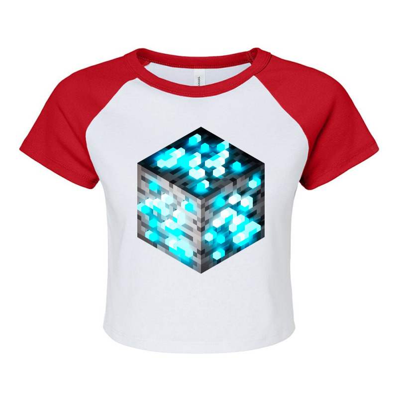 Block Diamond Ore 3d Raglan Crop Top by Koenig Bridget | Artistshot