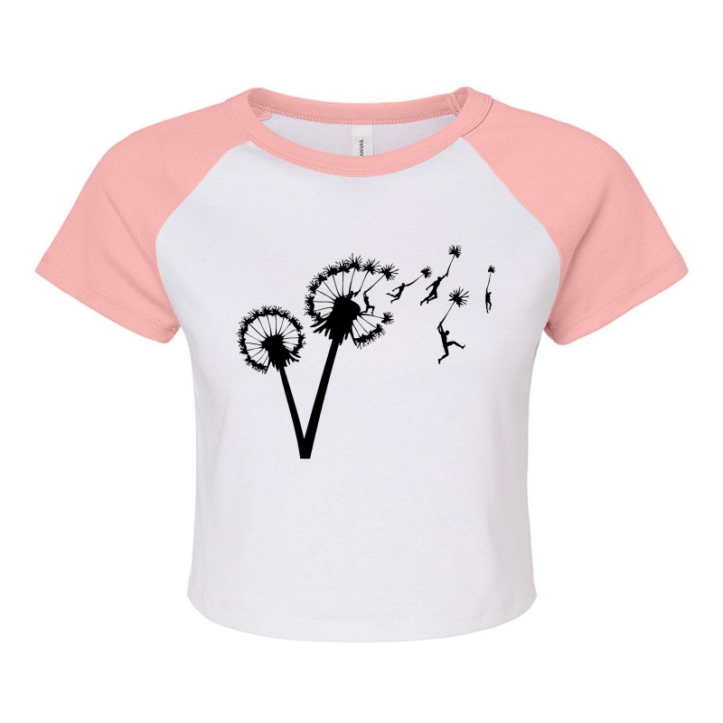 Dandelion Sky Travel Cool Raglan Crop Top by hivilu | Artistshot