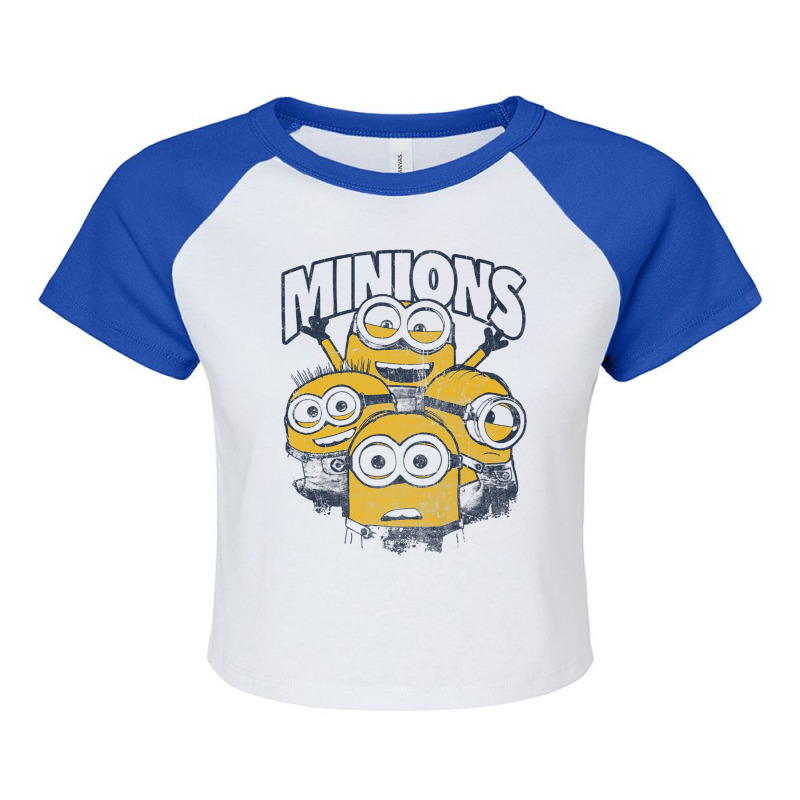 Despicable Me Minions Vintage Group Premium T Shirt Raglan Crop Top by cm-arts | Artistshot