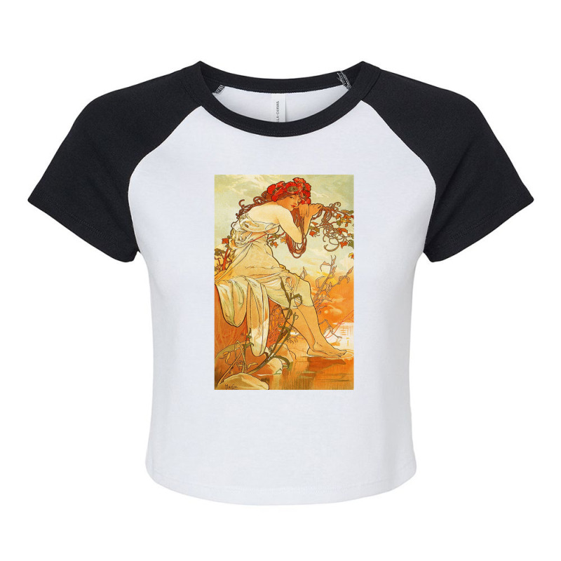 Alphonse Mucha   Art Raglan Crop Top by cm-arts | Artistshot