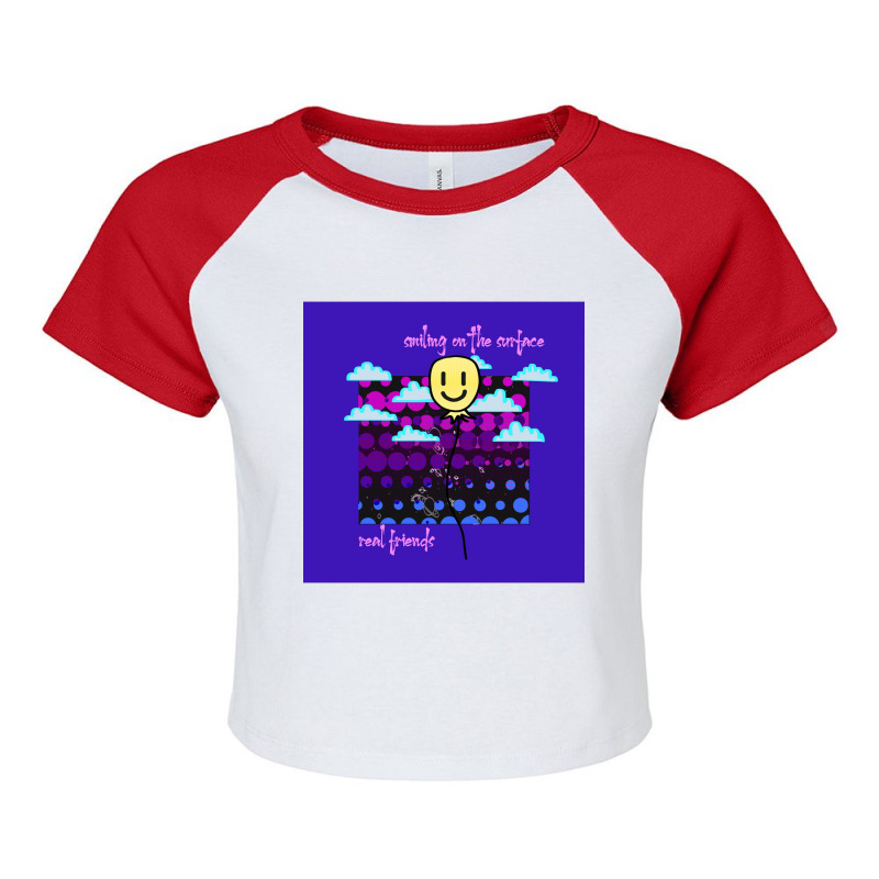 Smiling Balloon Raglan Crop Top by OSWALDOLIMART | Artistshot