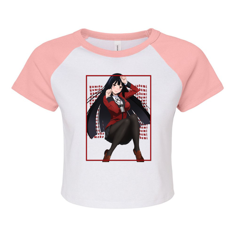 Yumeko Jabami Red Overload Raglan Crop Top by cm-arts | Artistshot